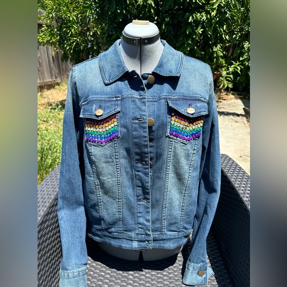PRIDE Rainbow Jean Jacket - Picture 8 of 9